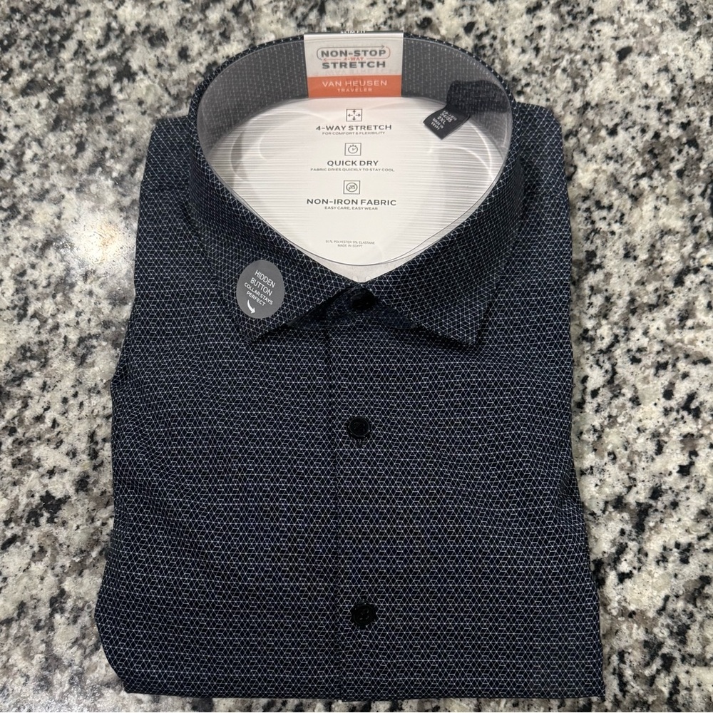 Van Heusen Black Dress Shirt